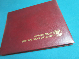 Reader&#39;s Digest First Day Cover Stamp Collection Leather Binder ISSUE 1981/1984 - £49.61 GBP