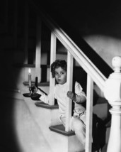 Shirley Temple Holding Candle on Stairs in Pajamas 16x20 Canvas - £55.74 GBP