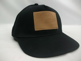 American Vintage Beverage Co Leather Patch Hat Black Snapback Baseball Cap - £23.97 GBP