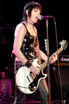 Joan Jett Stunning Image In Concert Black Leather Vest &amp; Guitar 18x24 Poster - £19.17 GBP