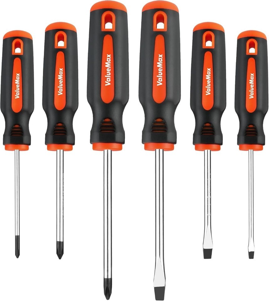 ValueMax 6-Piece Magnetic Screwdriver Set, 3 Phillips and 3 Flat Tip Screwdriver - $15.84