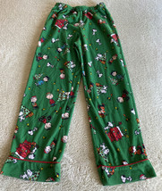 Peanuts Boys Green Charlie Brown Snoopy Lucy Christmas Fleece Pajama Pan... - £7.32 GBP