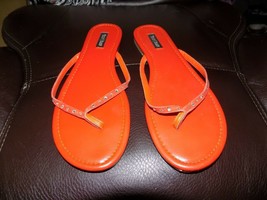 White House Black Market  Leather Flip Flops W/Rhinestones Size 9 Women&#39;... - $26.68