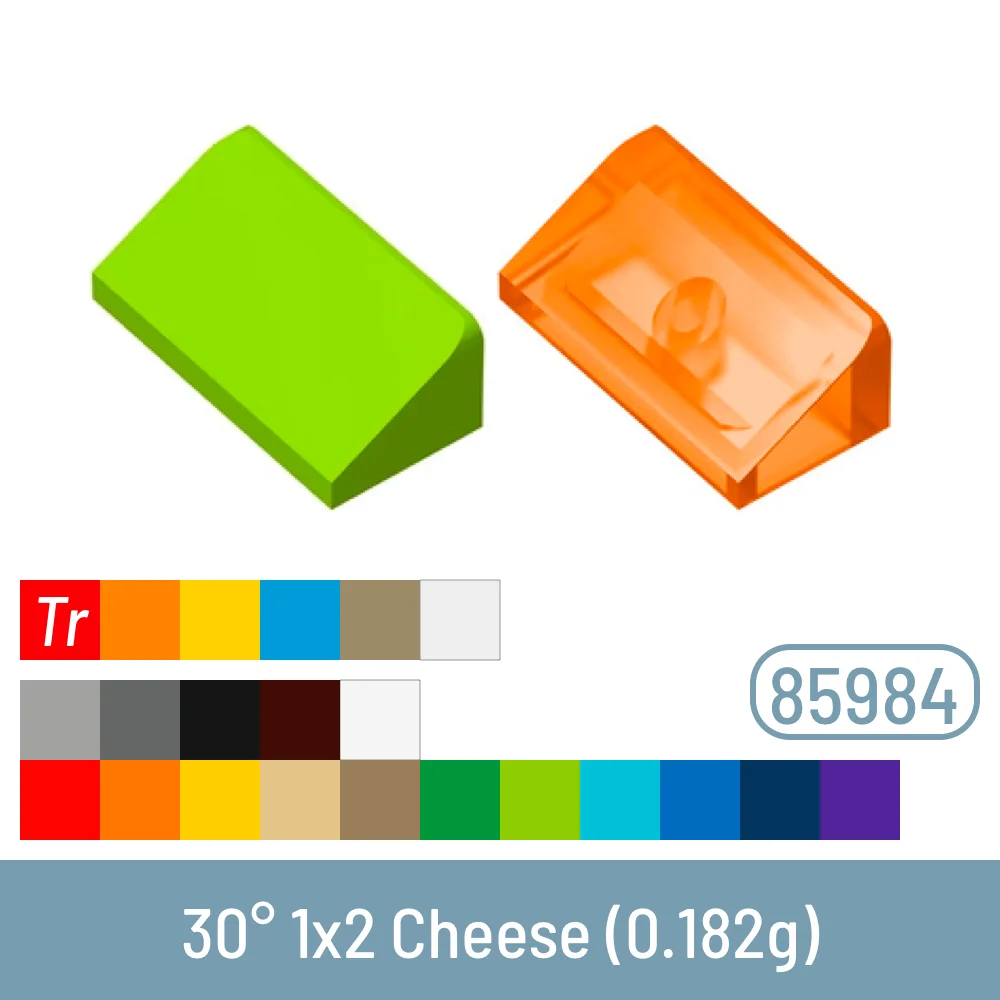 50 Pcs / Lot DIY Building Blocks 30° 1x2 Cheese Size Compatible With 85984 Brick - £12.91 GBP+