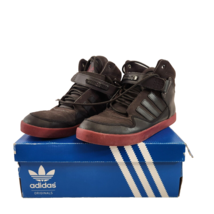 Adidas Originals AR 2.0 Mens 9.5 Black Brown High Cut Ankle Strap Sneakers Box - £30.78 GBP