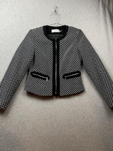 70s Calvin Klein Tweed Blazer Jacket Womens Petite 8P Zip Closure Office... - $48.88