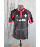 Team Wales Rugby Jersey (Retro) - Away Black Jersey by Manav - Men&#39;s XL - $103.41 CAD
