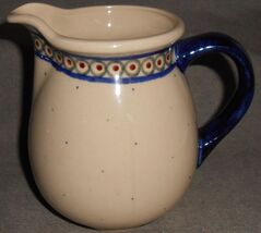 Hand Made BOLESLAWIEC Polish Pottery 5 1/2" tall 32 oz PITCHER - $39.59