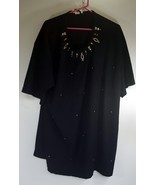 Ruby Red Shirt With Bling and Rhinestones Women&#39;s Size 3X Black 100% Pol... - $29.69