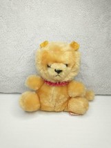 Vintage R Dakin Lion Red Collar  5 Inch Plush Sitting Stuffed Animal 1981 Bean - $10.55