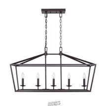 Weyburn 5-Light Bronze Caged Island Chandelier - £179.28 GBP