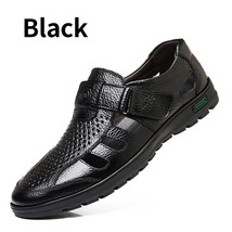 BIMUDUIYU Genuine Leather Men Summer Sandals Breathable Casual Shoes Man Closed  - £57.51 GBP