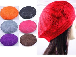 1 Piece Women B EAN Ie Crochet Beret Cap Hat Select One From 11 Colors - £3.76 GBP
