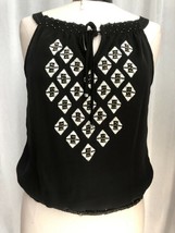 White House Black Market Women&#39;s Top Sleeveless Black w/ Beads Size S NWT - £25.90 GBP