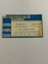 FLEETWOOD MAC Dec 8 1987 CONCERT TICKET STUB San Diego, CA Sports Arena ... - $30.00