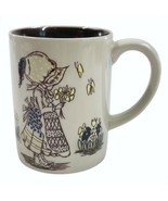 Vintage Holly Hobbie Coffee Mug Cup Ceramic Tan Brown Rim 3.75&quot; x 3&quot; - $7.83