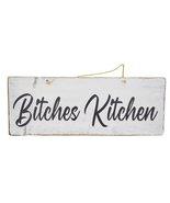 Hand Carved Wooden BITCHES KITCHEN Room Coastal Charm Farm House Style V... - £19.41 GBP