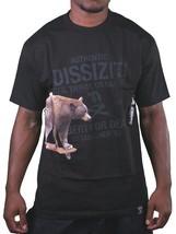 Dissizit Mens Black Cali Cruiser Bear Skateboarding T-Shirt SST12-595 NWT - £14.72 GBP