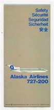 Alaska Airlines 727-200 Passenger Safety Information Card 5 Languages - $21.78