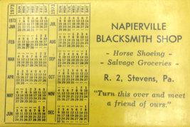 STEVENS PA Napierville Blacksmith Shop advertising 1973 calendar / pocket mirror - £15.61 GBP