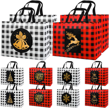 12PCS Extra Large Christmas Gift Tote Bags 6 Styles Xmas Reusable Treat ... - £18.77 GBP