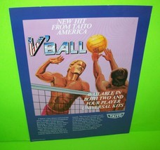 V&#39;ball Arcade Game FLYER Original 1988 Promo Video Vintage Retro Art - £14.32 GBP