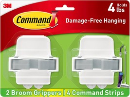 Command Broom and Mop Grippers, 2-Grippers, 4-Strips, Organize Damage-Free - £22.37 GBP