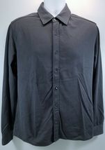 V) Men's GAP Classic Fit Button Down Gray Long Sleeve Cotton Shirt Medium - $14.84