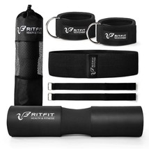 Upgraded 7 Pack Barbell Squat Pad Set With Resistance Band,2 Safety Stra... - £29.63 GBP