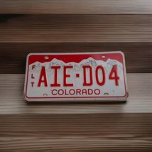 Colorado Expired Fleet License Plate Red White Mountains AIE•D04 Man Cav... - $20.00