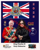 king Charles III and Ozzy Osbourne Poster HAND SIGNED BY THE ARTIST. 16x20 - $7,742.93 MXN