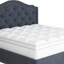 White Sleep Mantra Queen Cooling Mattress Topper With Pillow-Top, 20 Inch. - £99.08 GBP