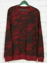 Mens Sweatshirt Camouflage Adam Levine Red Long Sleeve French Terry-size S - $19.80