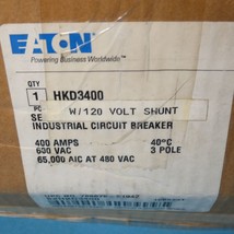 Eaton HKD3400S12 Circuit Breaker 3 Pole 400 Amps W/SNT3T11K 120V Shunt Trip - £1,960.32 GBP