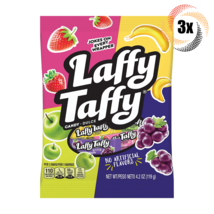 3x Bags Laffy Taffy Assorted Flavors Jokes On Every Wrapper Candy Bars | 4.2oz | - £10.60 GBP