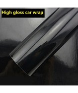 48&quot; x 60&quot; Gloss Black Vinyl Wrap Sticker Decal Film for Cars Laptop Bubb... - £20.41 GBP