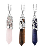 Set of 3 Lapis Lazuli, South African Tigers Eye and Galilea Rose on 24&quot; ... - $14.40
