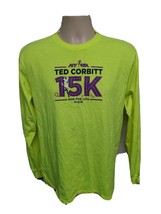 2015 NYRR Ted Corbitt 15K Run Adult Medium Green Long Sleeve TShirt - £11.73 GBP