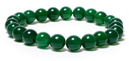 8mm Green Jade Jadeite Round Gems Beads Stretch Bracelet Bangle 7.5&#39;&#39; - £27.65 GBP