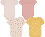 CALVIN KLEIN Baby Girls Floral Short Sleeved Bodysuits, 0-3M  (Pack of 4 ) - $25.25