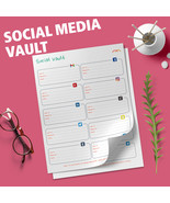 Social media Vault sheet, Passcodes organizer, Social media passwords ke... - €2,54 EUR