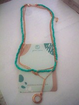 Gemma Simone Rose Gold Turquoise Beaded Lariat Necklace NEW IN BOX - £15.63 GBP