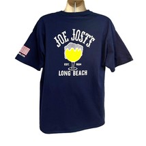 Joe Josts Bar Long Beach California Double Graphic Blue T-Shirt 2XL Pocket USA - £15.77 GBP