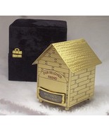 Solid Brass Dog House Pet Funeral Cremation Urn With Box, 44 Cubic Inches - £103.58 GBP