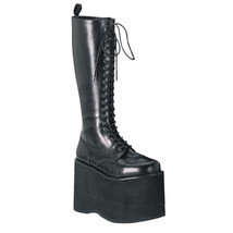 DEMONIA Men&#39;s Black 5&quot; Goth Punk Cyber Platform Lace Up Knee Boot Shoes ... - $2,278.26 MXN