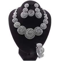 High Quality Dubai Silver Plated Jewelry Set For Women African Beads Jewlery Fas - £57.29 GBP