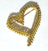 FO Fernando Originals Vintage LARGE Heart Brooch Pin GoldTone - £13.46 GBP