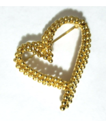 FO Fernando Originals Vintage LARGE Heart Brooch Pin GoldTone - £13.50 GBP