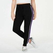 Material Girl Juniors&#39; Side-Stripe Jogger Pants Black L - £14.81 GBP