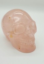 Rose Quartz Skull With Golden Healer inclusions Crystal Skull Healing Cr... - $69.29